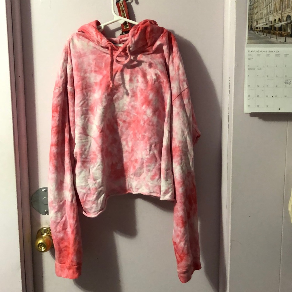 Pink crop hoodie